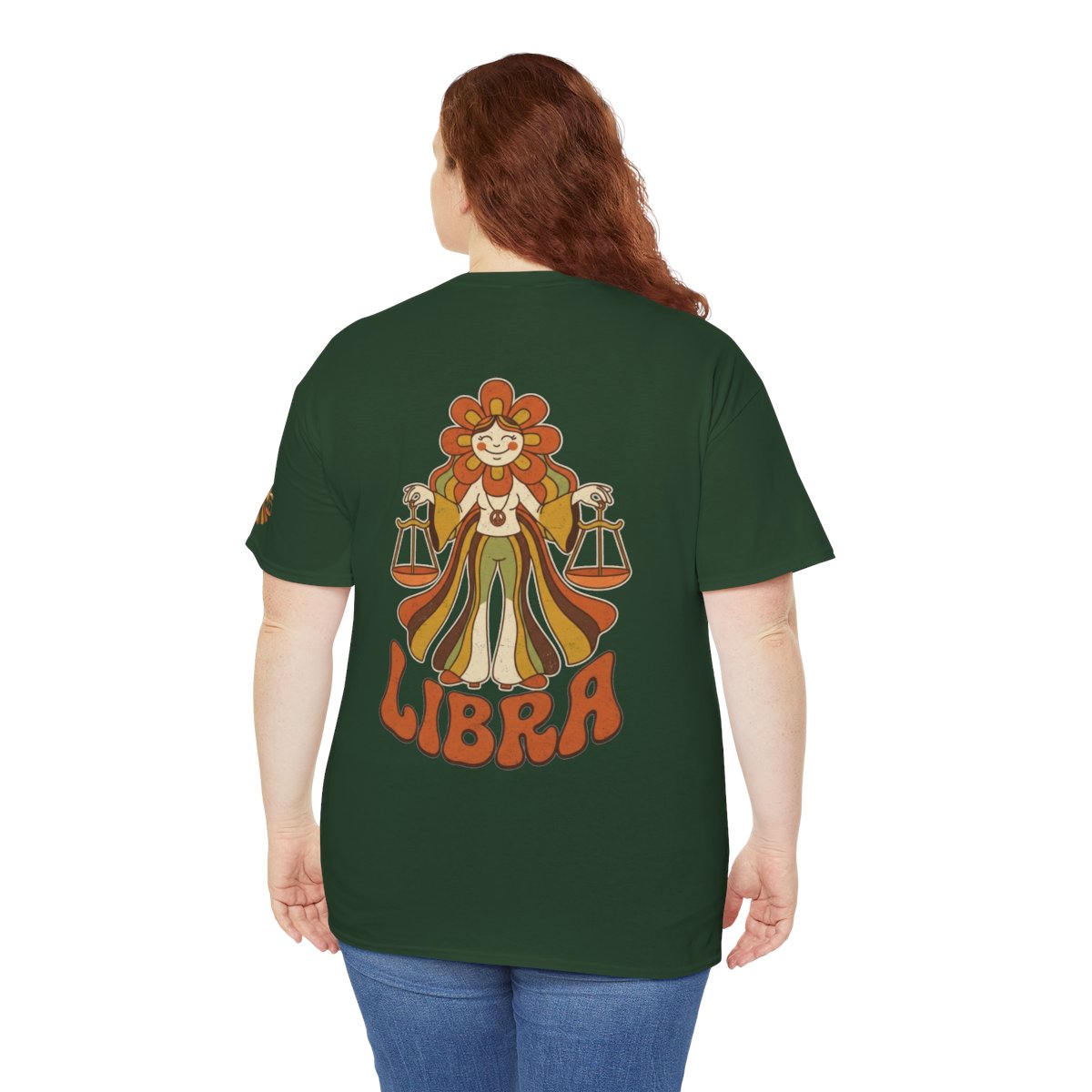 Color: Forest Green | Retro Mascot Groovy Libra Premium Graphic Tee