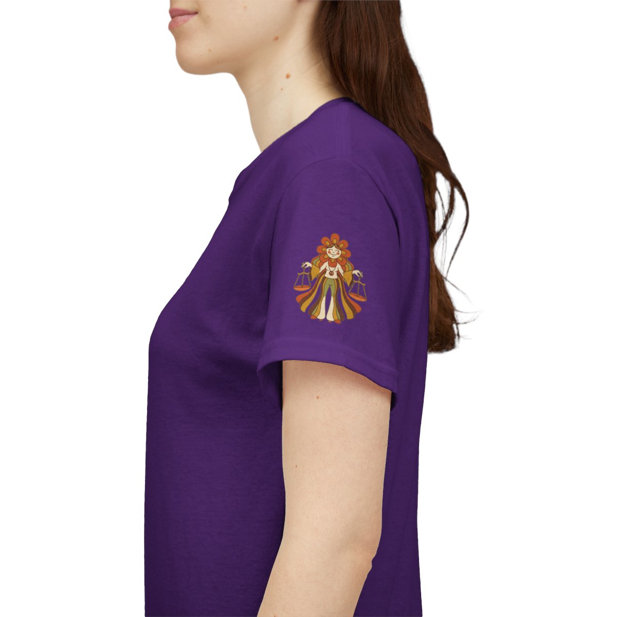 Color: Purple | Retro Mascot Groovy Libra Premium Graphic Tee