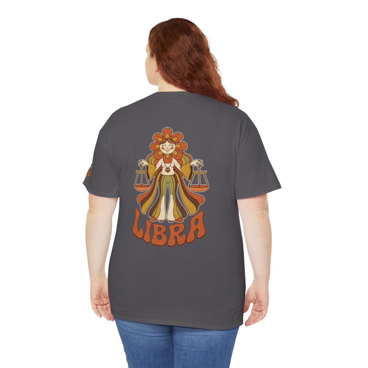 Color: Charcoal | Retro Mascot Groovy Libra Premium Graphic Tee
