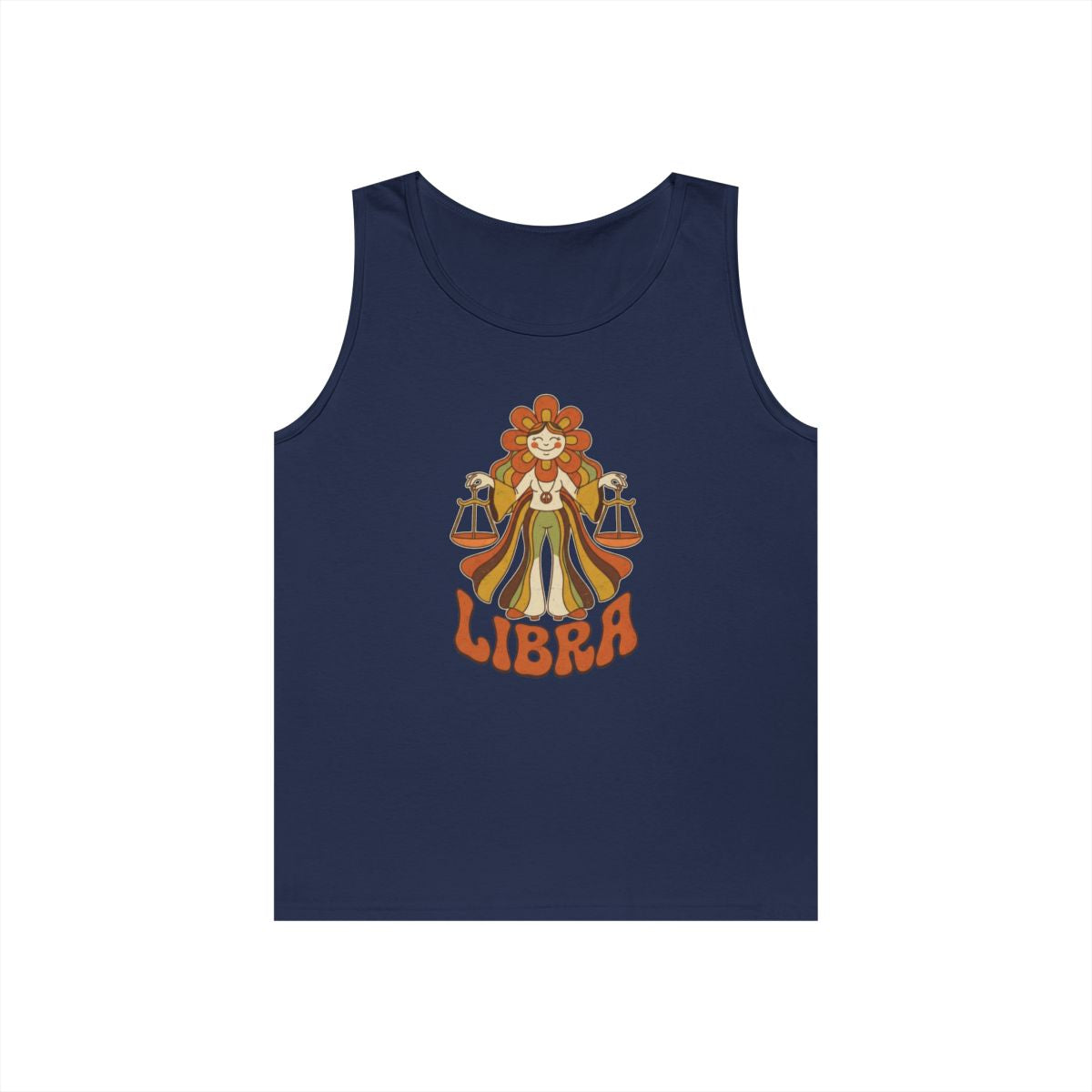 Color: Navy | Retro Mascot Groovy Libra Tank Top