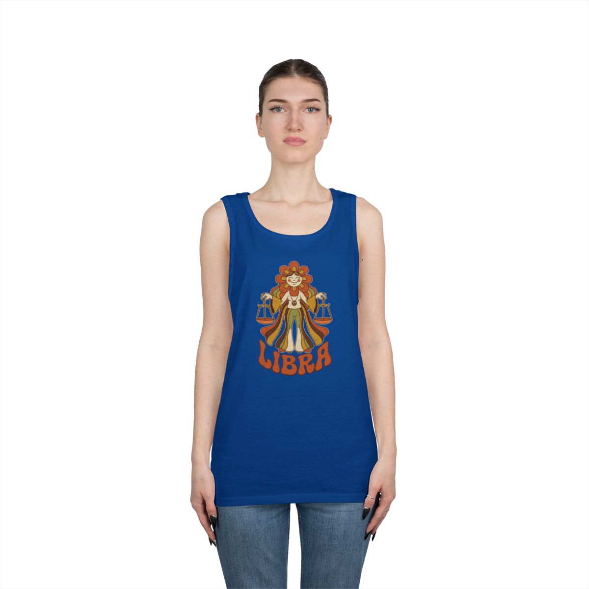 Color: Royal | Retro Mascot Groovy Libra Tank Top