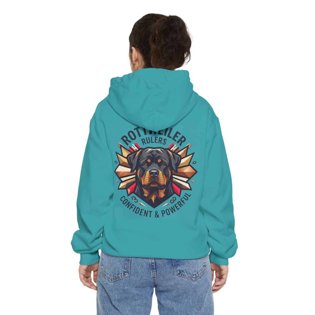 Color: Seafoam | Rottweiler Rulers Confident Powerful Garment-Dyed Hoodie