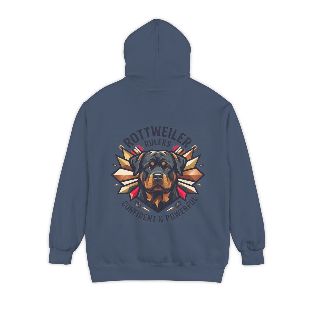 Color: Denim | Rottweiler Rulers Confident Powerful Garment-Dyed Hoodie