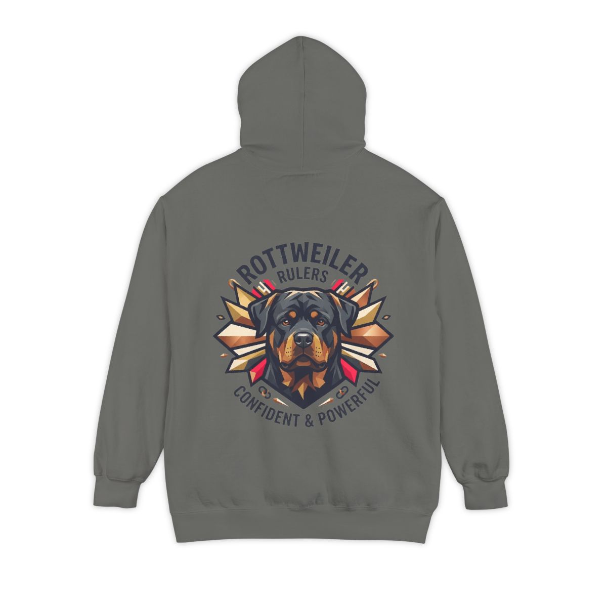 Color: Grey | Rottweiler Rulers Confident Powerful Garment-Dyed Hoodie