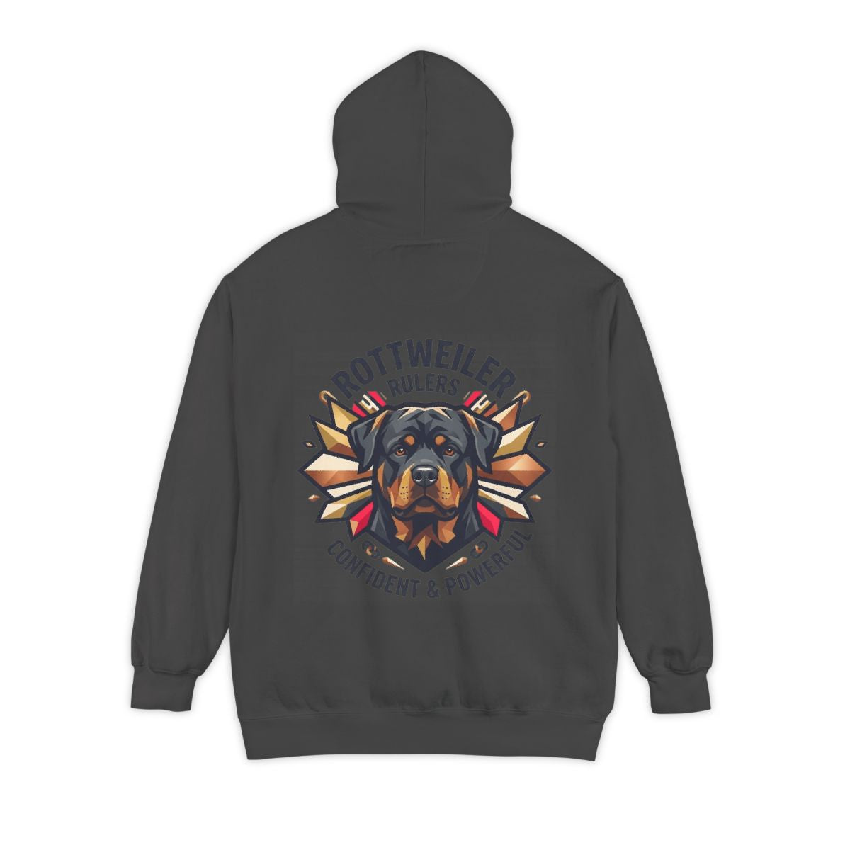 Color: Pepper | Rottweiler Rulers Confident Powerful Garment-Dyed Hoodie