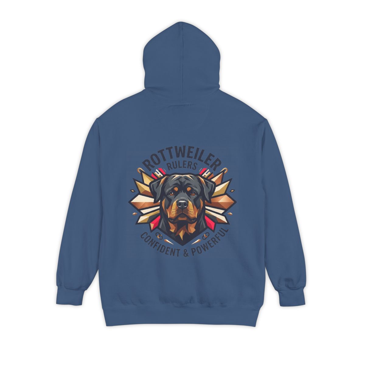 Color: True Navy | Rottweiler Rulers Confident Powerful Garment-Dyed Hoodie