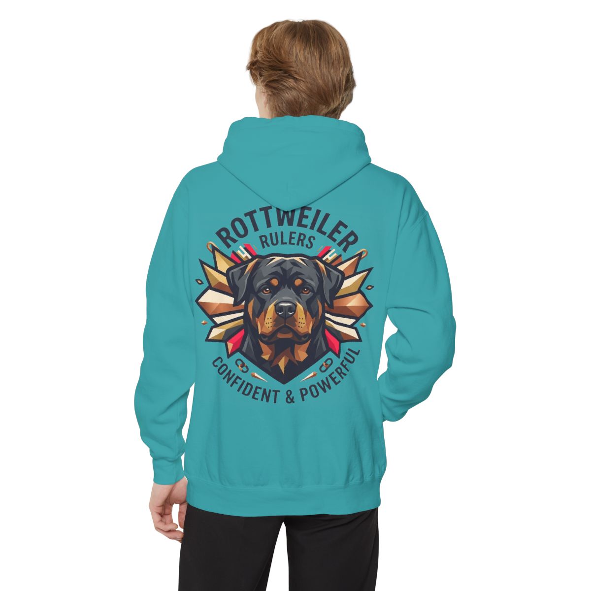 Color: Seafoam | Rottweiler Rulers Confident Powerful Garment-Dyed Hoodie