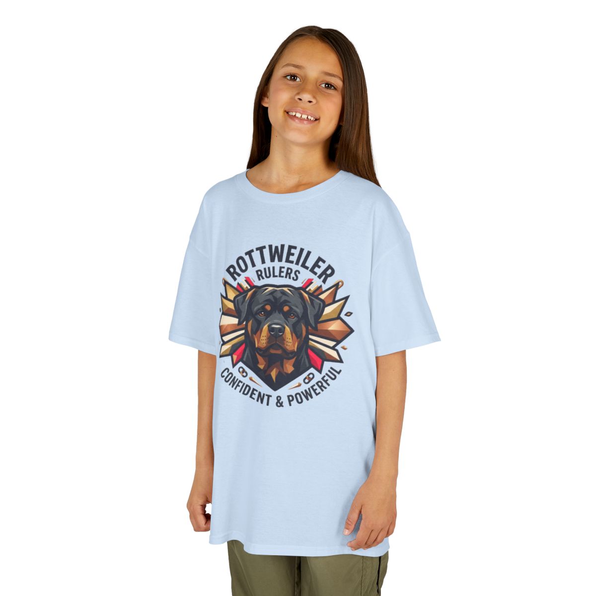 Color: Light Blue | Rottweiler Rulers Confident Powerful Kids Tee