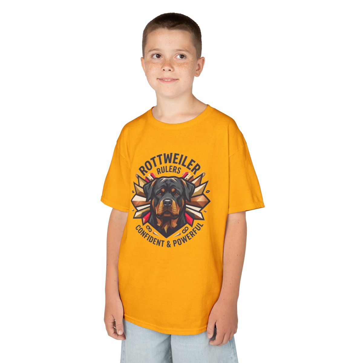 Color: Gold | Rottweiler Rulers Confident Powerful Kids Tee