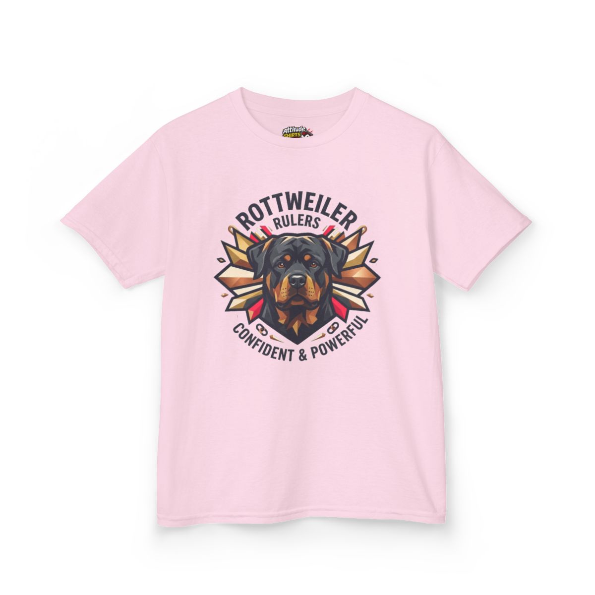 Color: Light Pink | Rottweiler Rulers Confident Powerful Kids Tee
