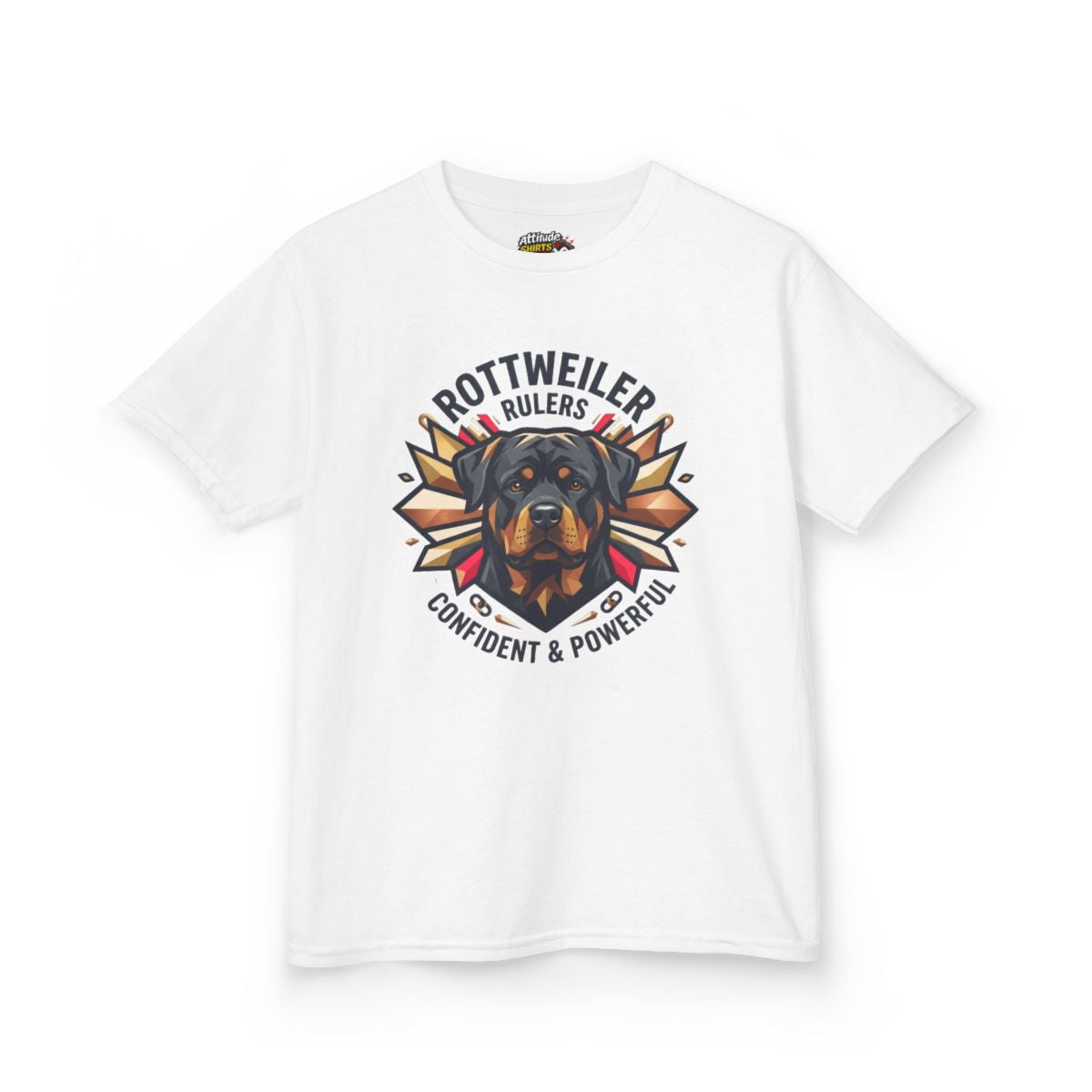 Color: White | Rottweiler Rulers Confident Powerful Kids Tee