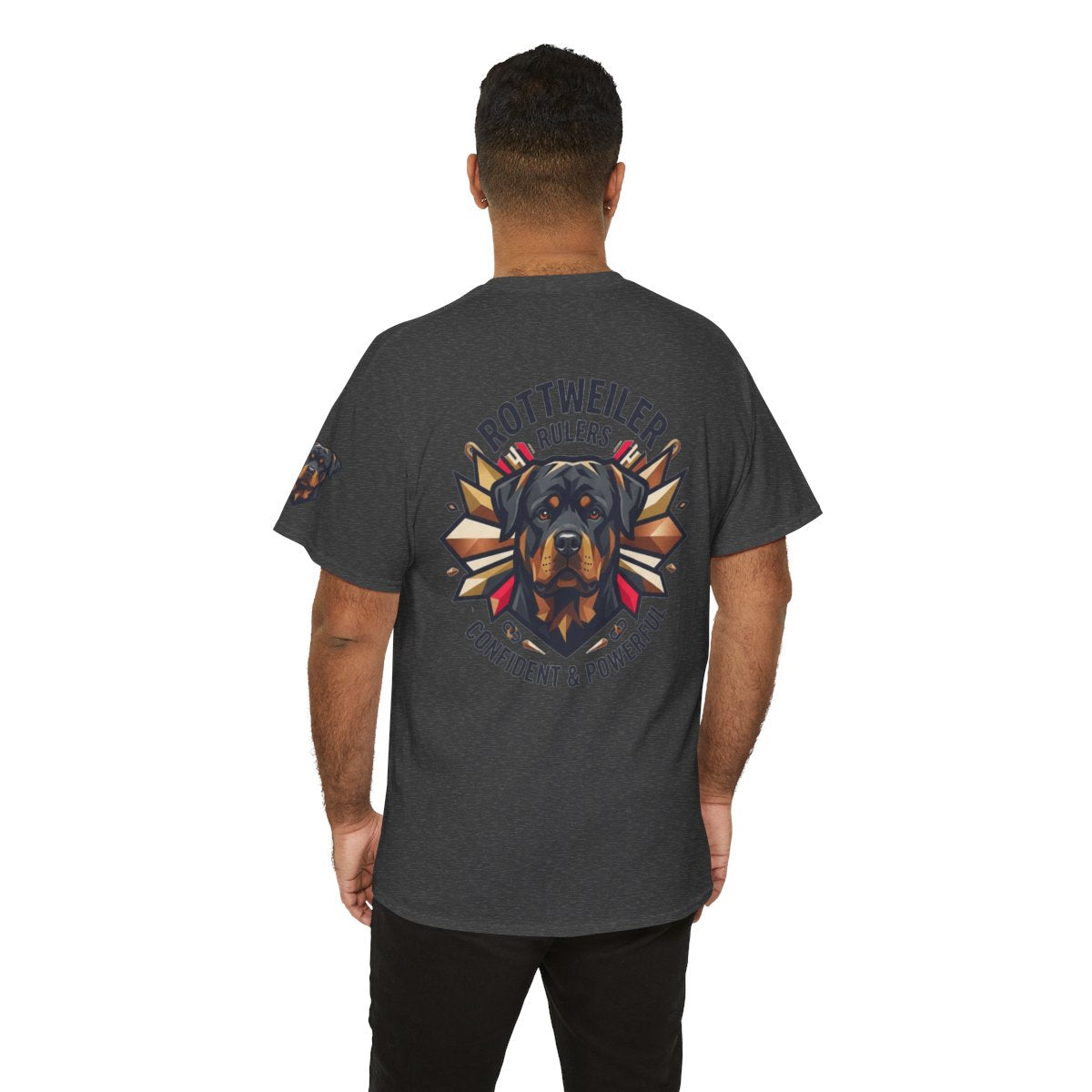 Color: Dark Heather | Rottweiler Rulers Confident Powerful Premium Graphic Tee