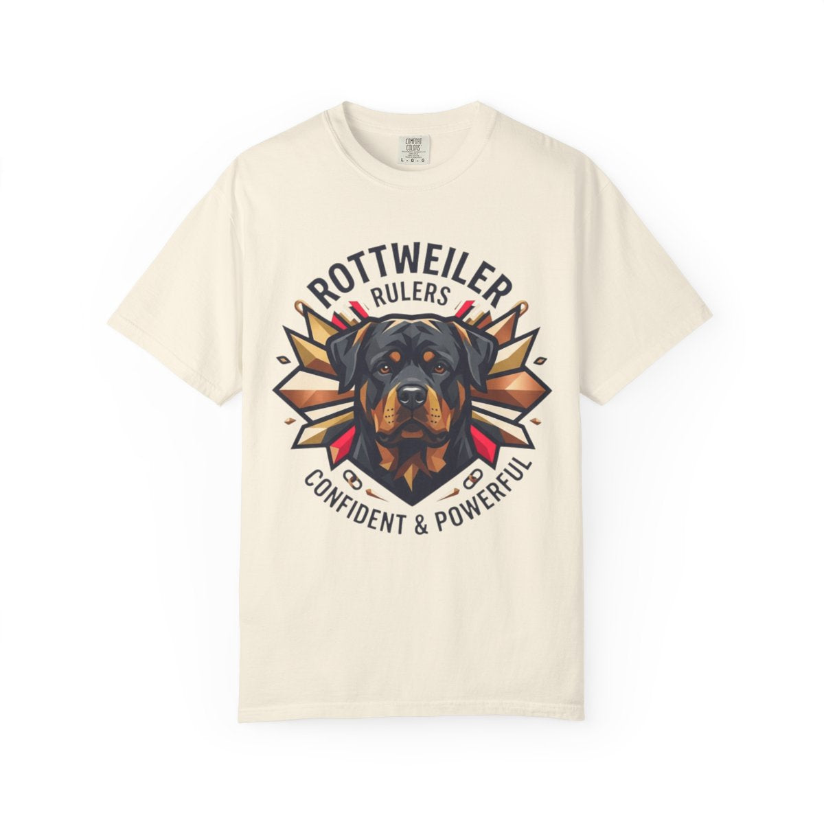 Color: Ivory | Rottweiler Rulers Confident Powerful Unisex Garment-Dyed Tee