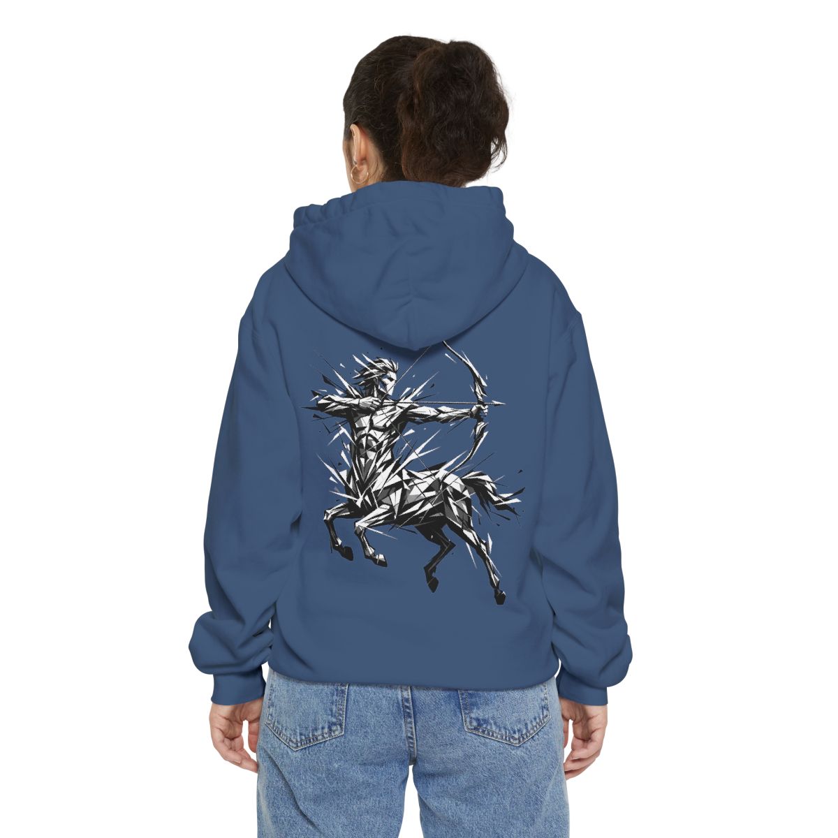 Color: True Navy | Sagittarius The Archer Centaur Garment-Dyed Hoodie