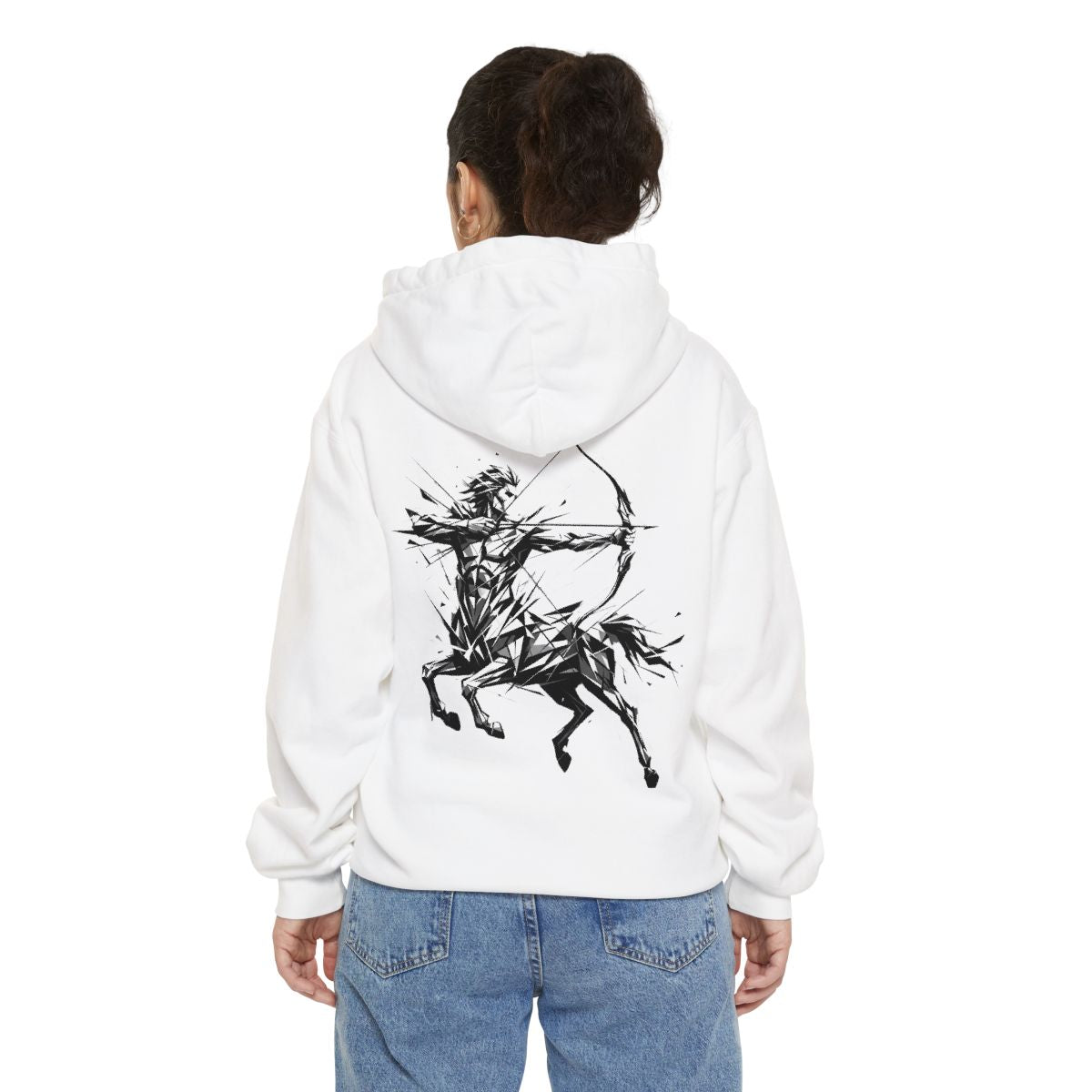 Color: White | Sagittarius The Archer Centaur Garment-Dyed Hoodie