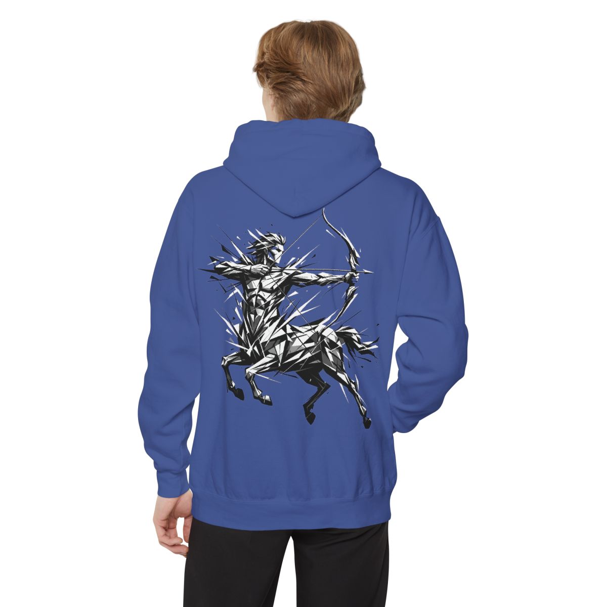 Color: Flo Blue | Sagittarius The Archer Centaur Garment-Dyed Hoodie