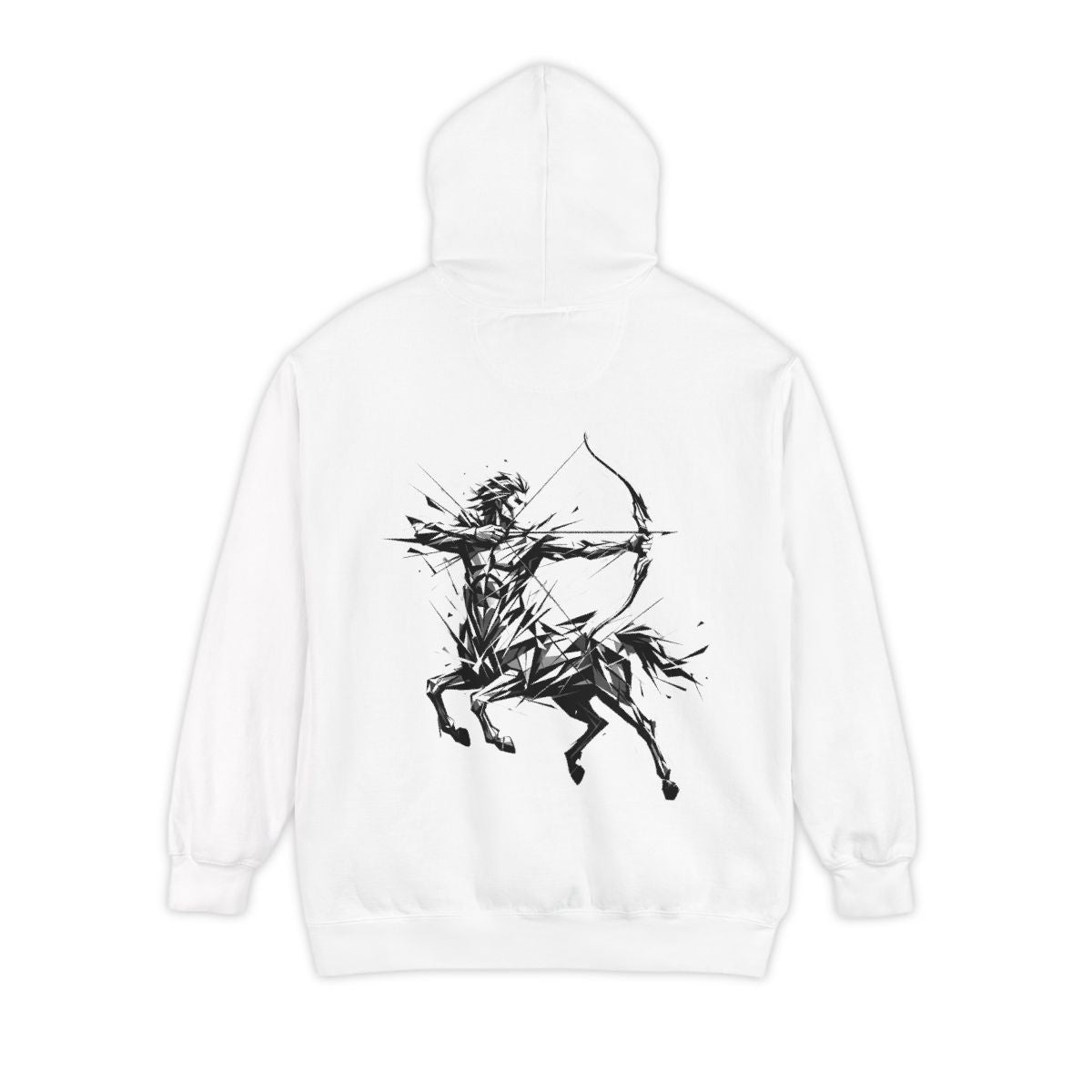 Color: White | Sagittarius The Archer Centaur Garment-Dyed Hoodie