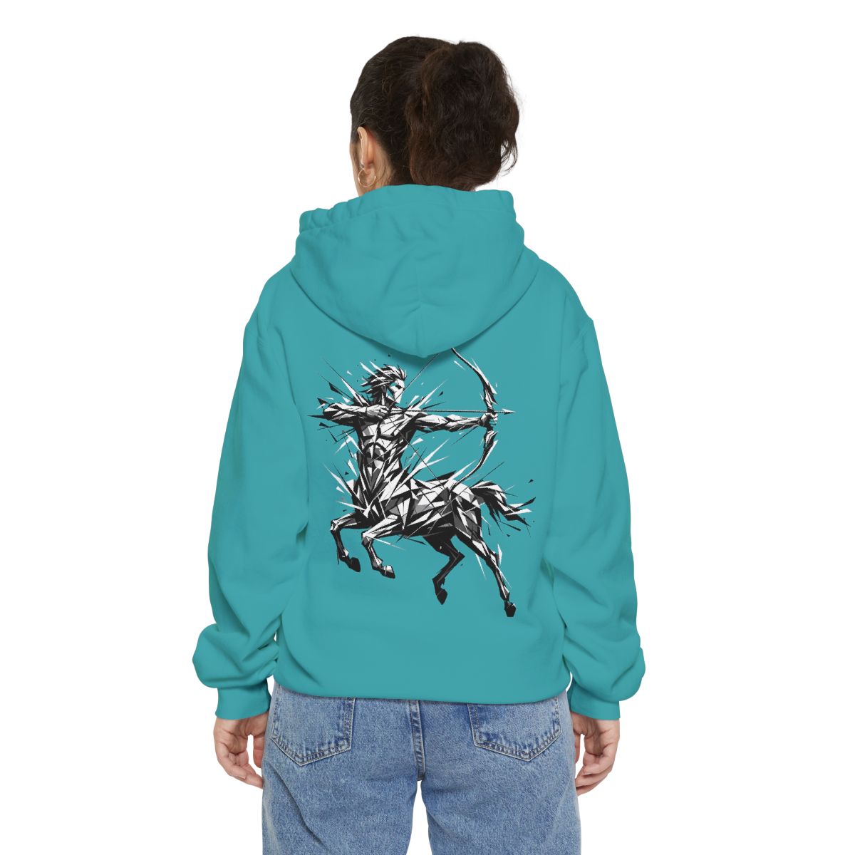 Color: Seafoam | Sagittarius The Archer Centaur Garment-Dyed Hoodie