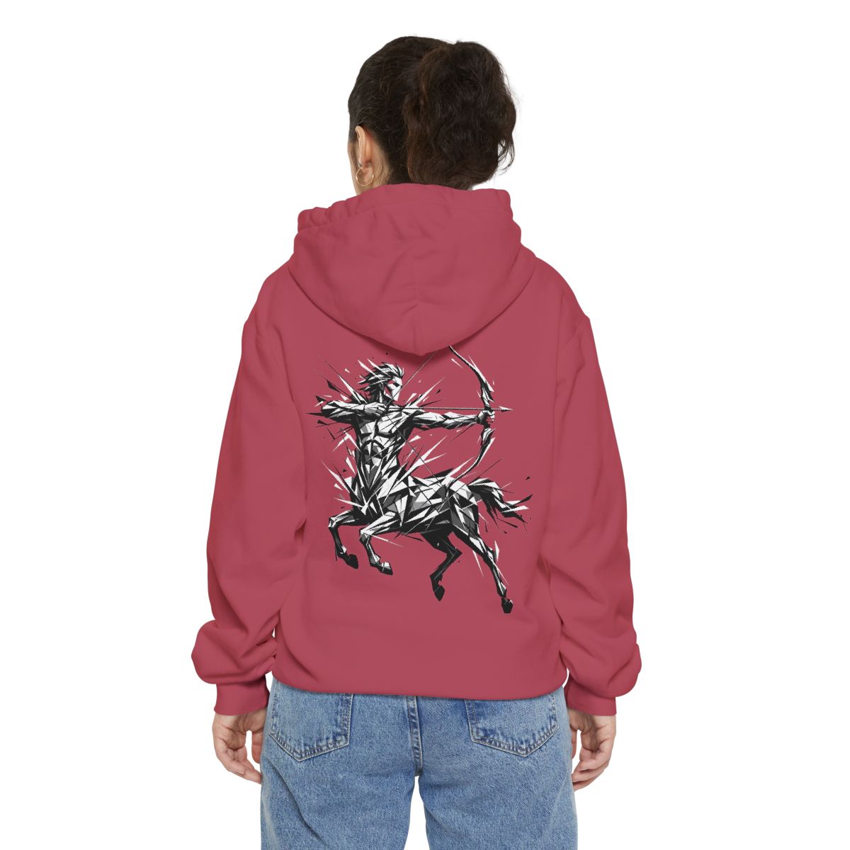 Color: Crimson | Sagittarius The Archer Centaur Garment-Dyed Hoodie