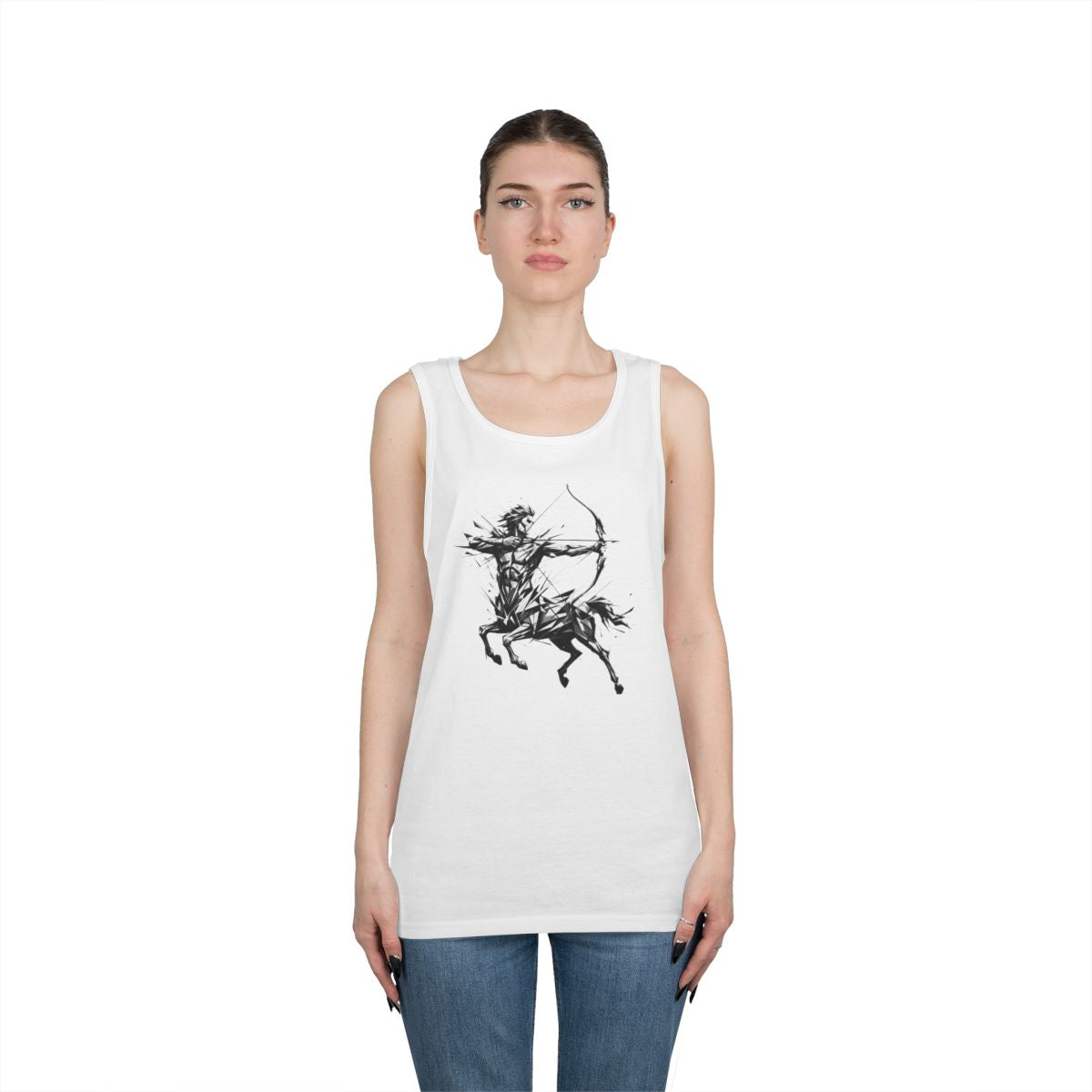 Color: White | Sagittarius The Archer Centaur Tank Top