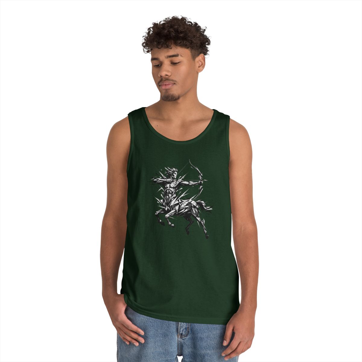 Color: Forest Green | Sagittarius The Archer Centaur Tank Top