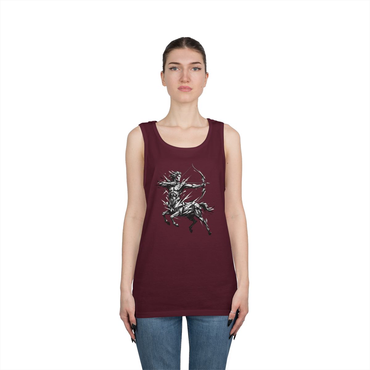 Color: Maroon | Sagittarius The Archer Centaur Tank Top