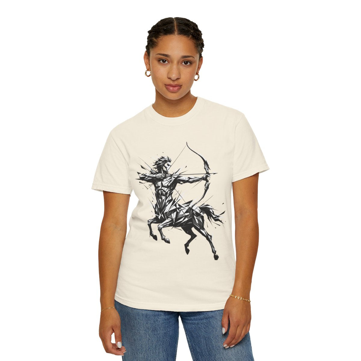 Color: Ivory | Sagittarius The Archer Centaur Unisex Garment-Dyed Tee