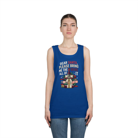 Color: Royal | Santa Bring Me Wine Tank Top