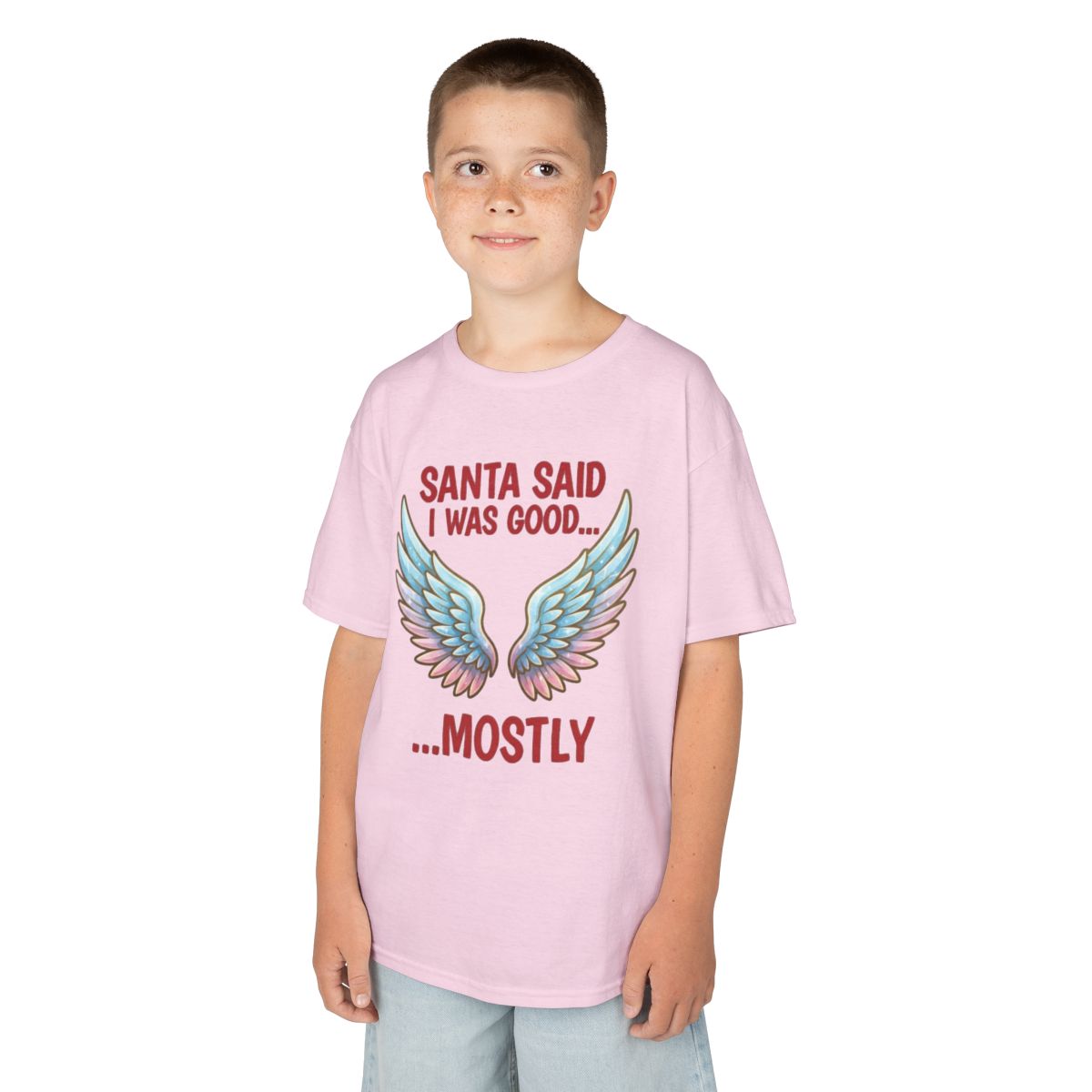 Color: Light Pink | Santa Said I Was Good Kids Tee