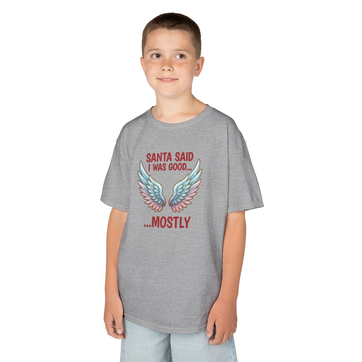 Color: Sport Grey | Santa Said I Was Good Kids Tee
