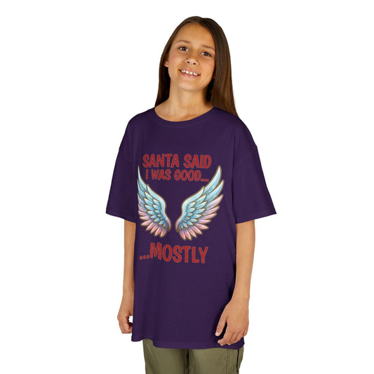 Color: Purple | Santa Said I Was Good Kids Tee