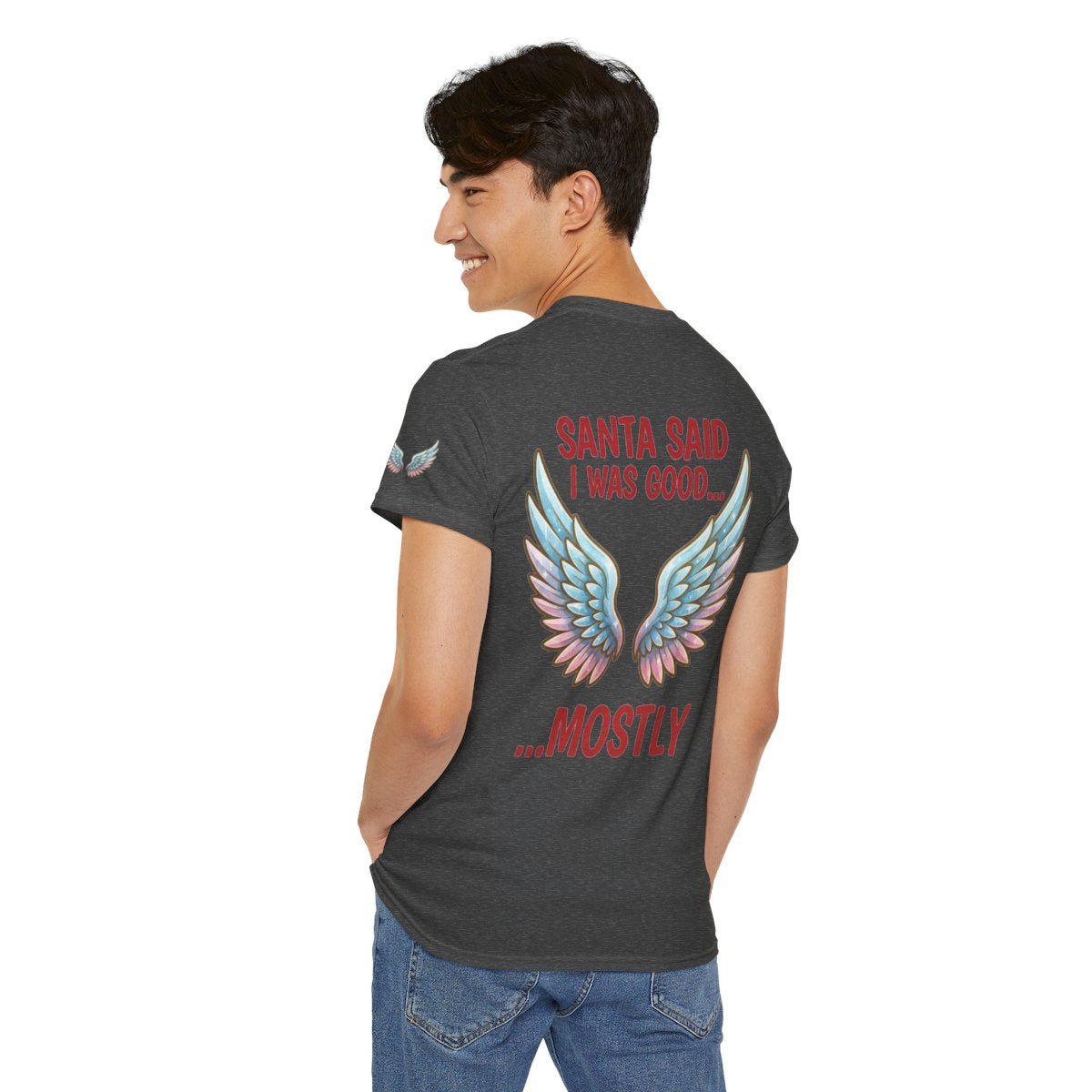 Color: Dark Heather | Santa Said I Was Good Premium Graphic Tee
