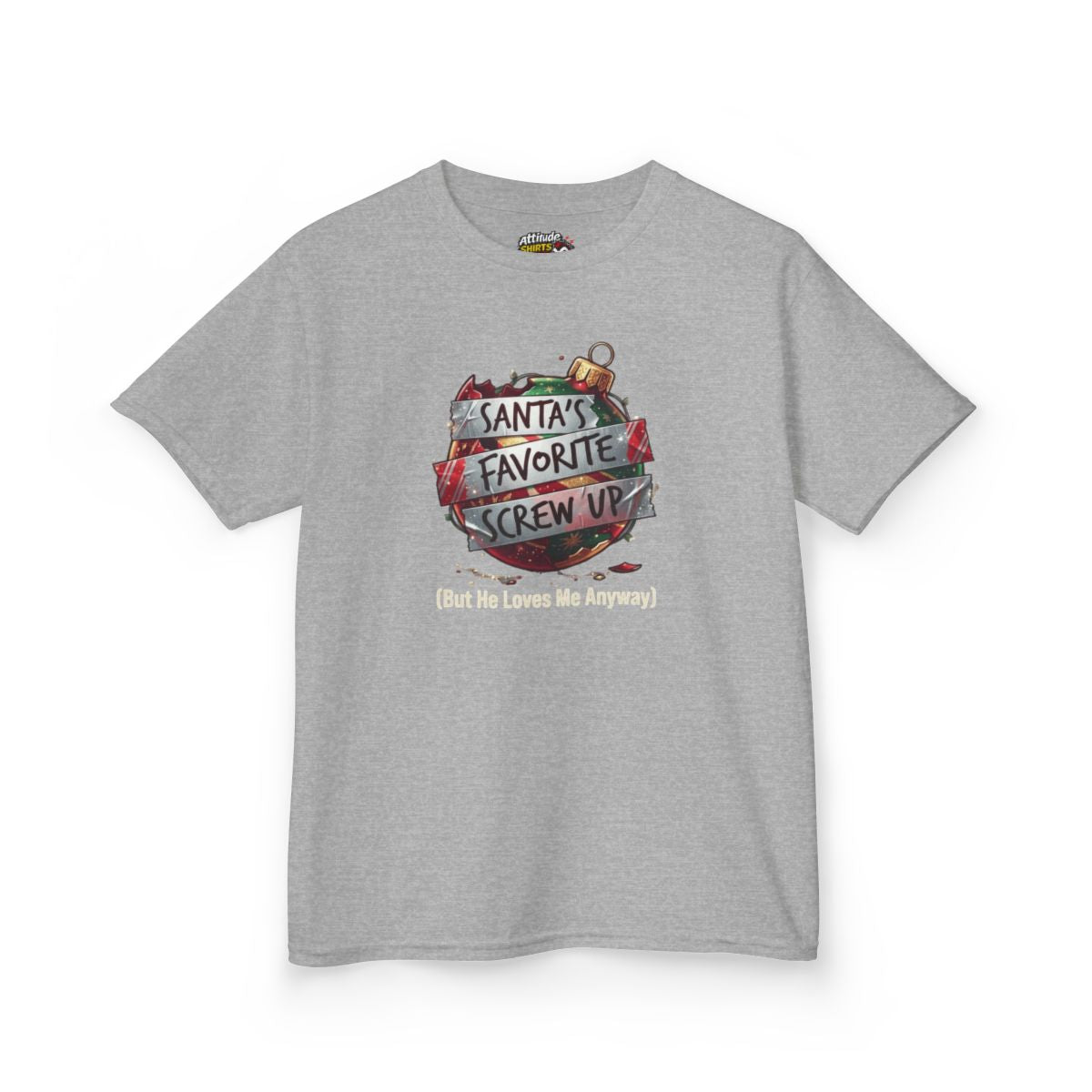 Color: Sport Grey | Santa's Favorite Screw Up Kids Tee