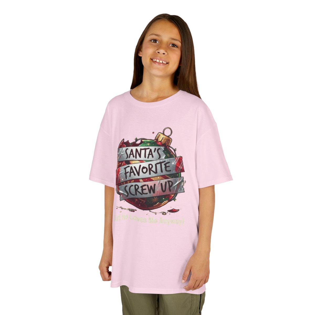 Color: Light Pink | Santa's Favorite Screw Up Kids Tee