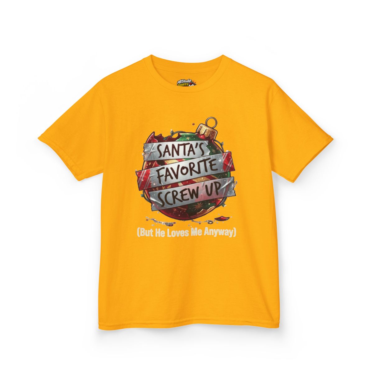 Color: Gold | Santa's Favorite Screw Up Kids Tee
