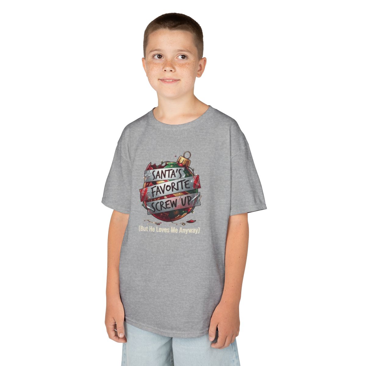 Color: Sport Grey | Santa's Favorite Screw Up Kids Tee