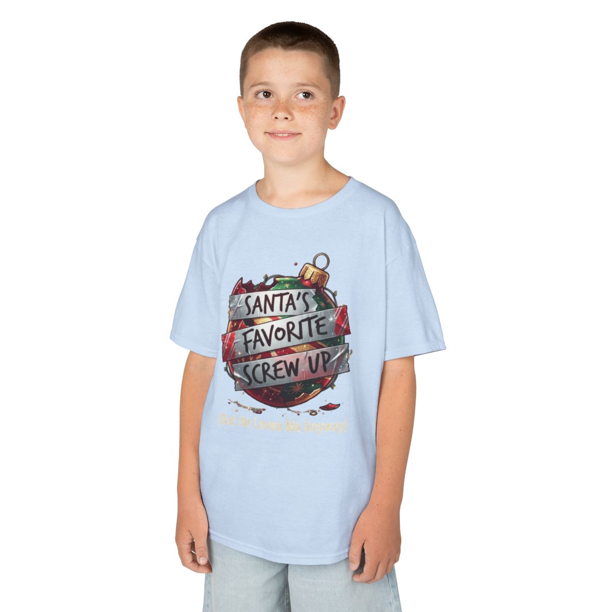 Color: Light Blue | Santa's Favorite Screw Up Kids Tee