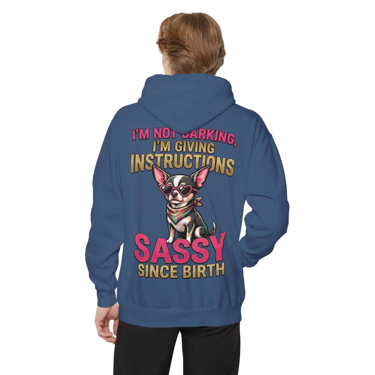 Color: True Navy | Sassy Since Birth Garment-Dyed Hoodie