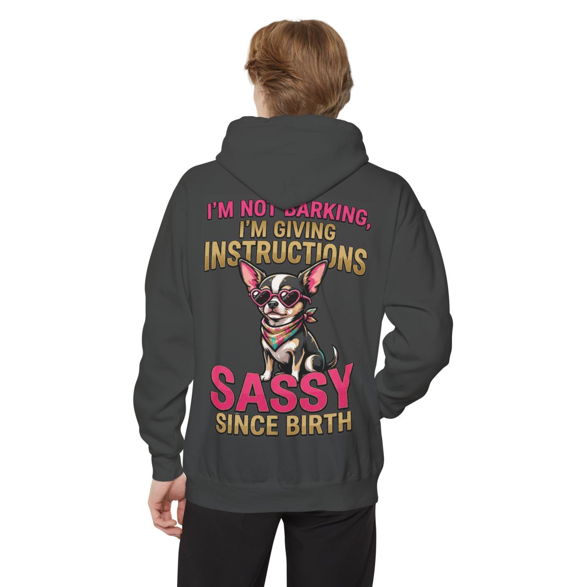 Color: Pepper | Sassy Since Birth Garment-Dyed Hoodie