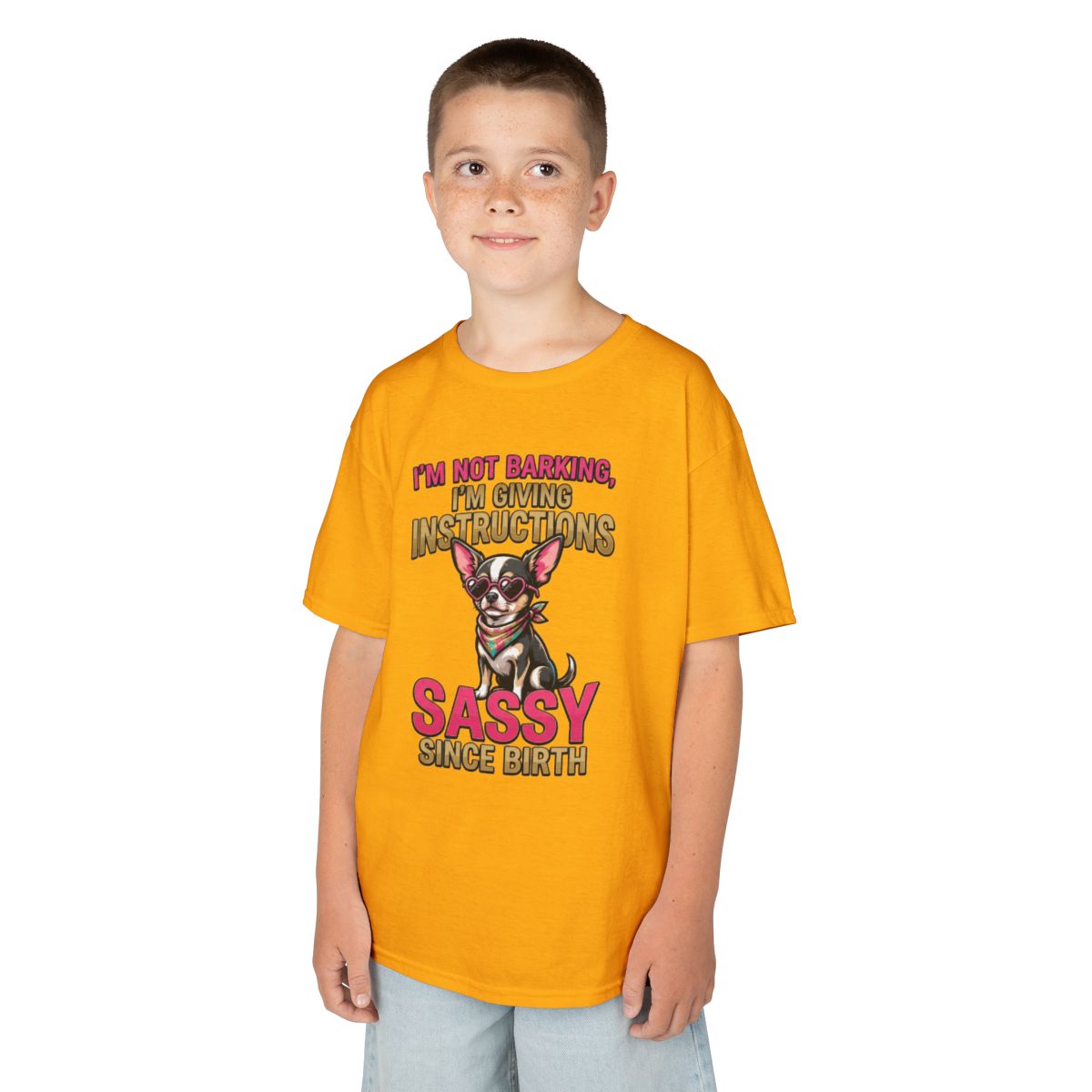 Color: Gold | Sassy Since Birth Kids Tee