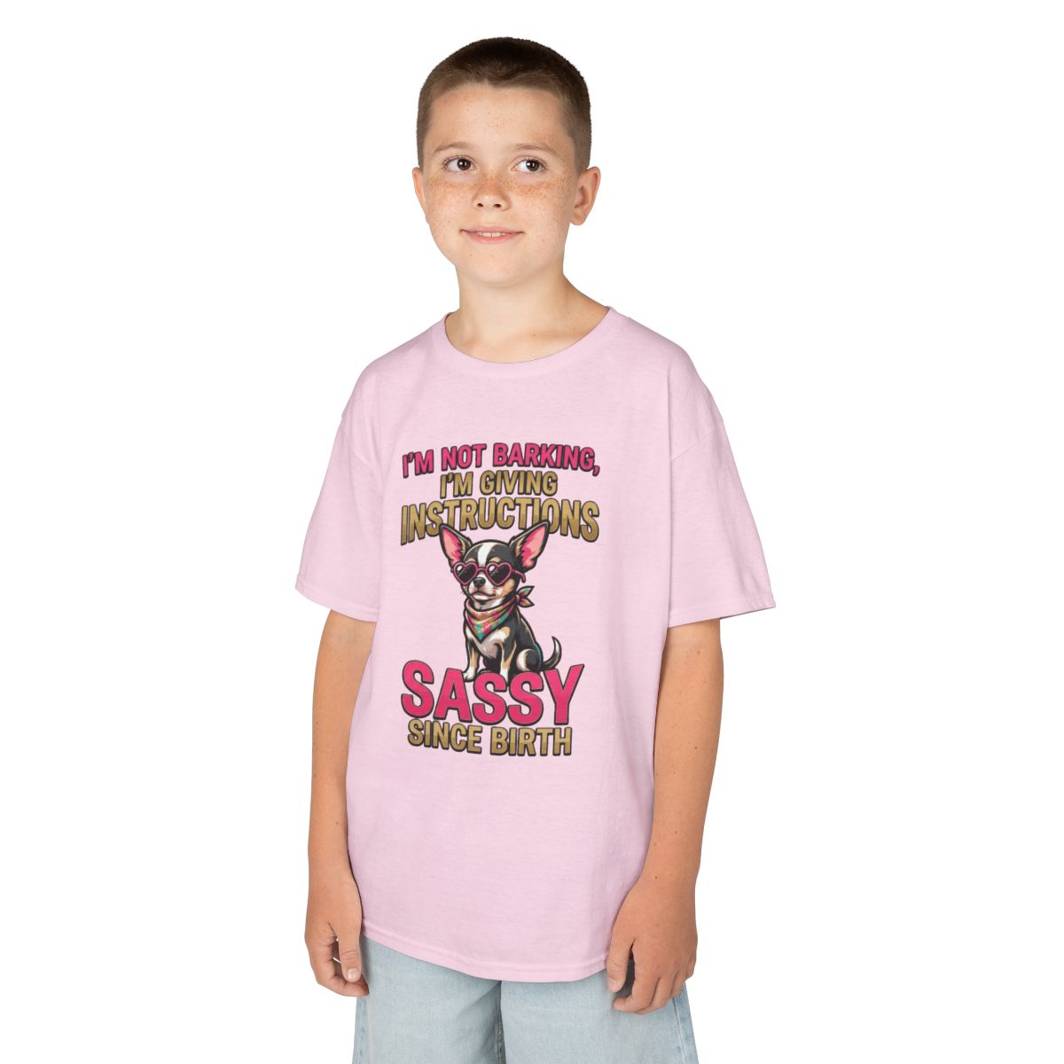 Color: Light Pink | Sassy Since Birth Kids Tee
