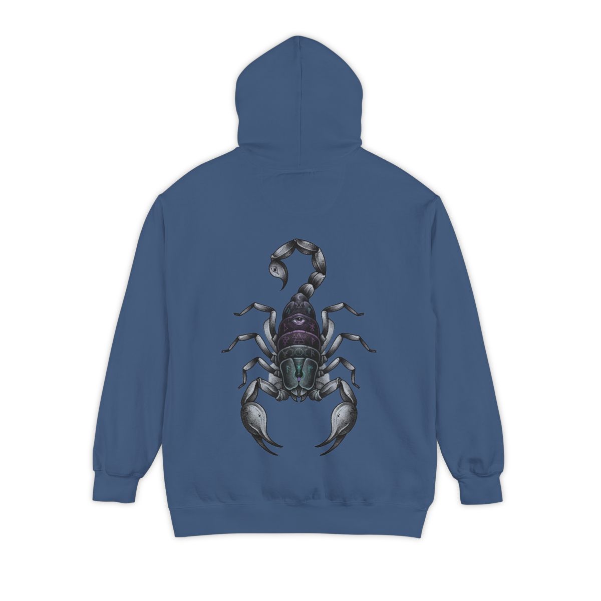 Color: True Navy | Scorpio The Mystical Scorpion Garment-Dyed Hoodie