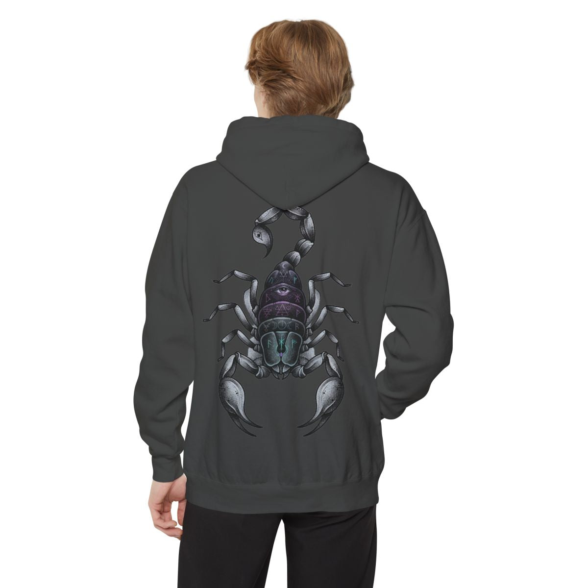 Color: Pepper | Scorpio The Mystical Scorpion Garment-Dyed Hoodie