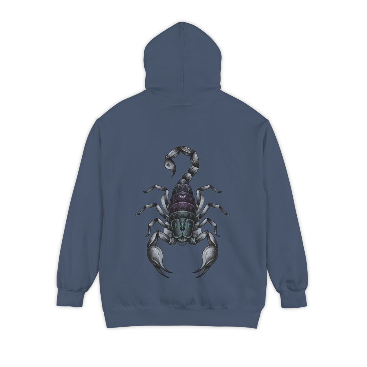 Color: Denim | Scorpio The Mystical Scorpion Garment-Dyed Hoodie