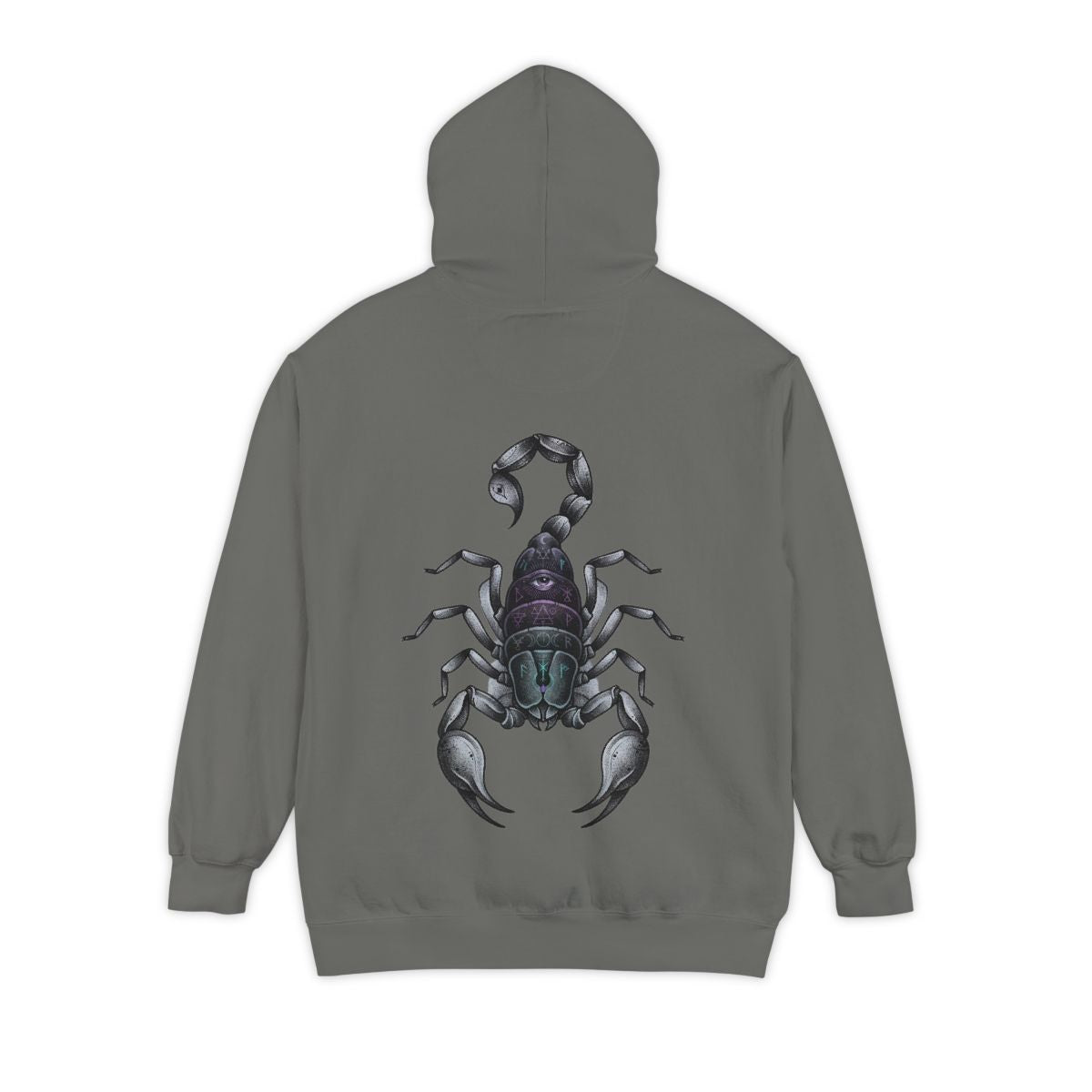 Color: Grey | Scorpio The Mystical Scorpion Garment-Dyed Hoodie