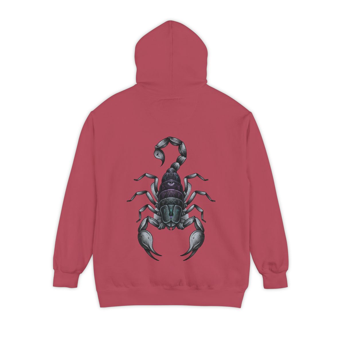 Color: Crimson | Scorpio The Mystical Scorpion Garment-Dyed Hoodie