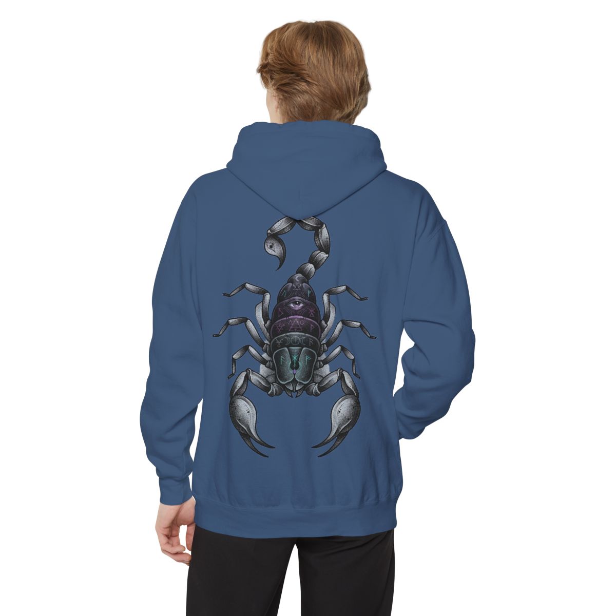 Color: True Navy | Scorpio The Mystical Scorpion Garment-Dyed Hoodie