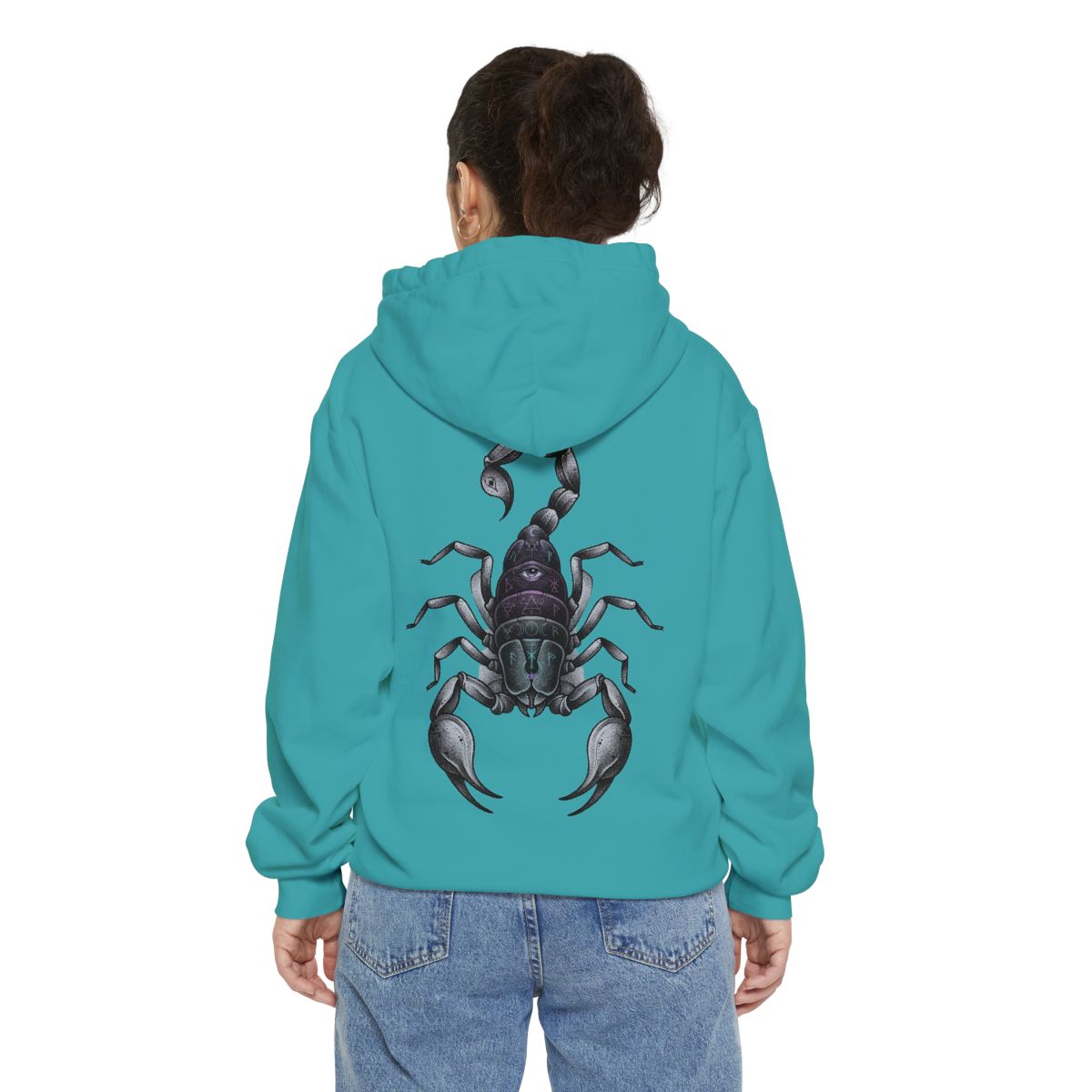 Color: Seafoam | Scorpio The Mystical Scorpion Garment-Dyed Hoodie