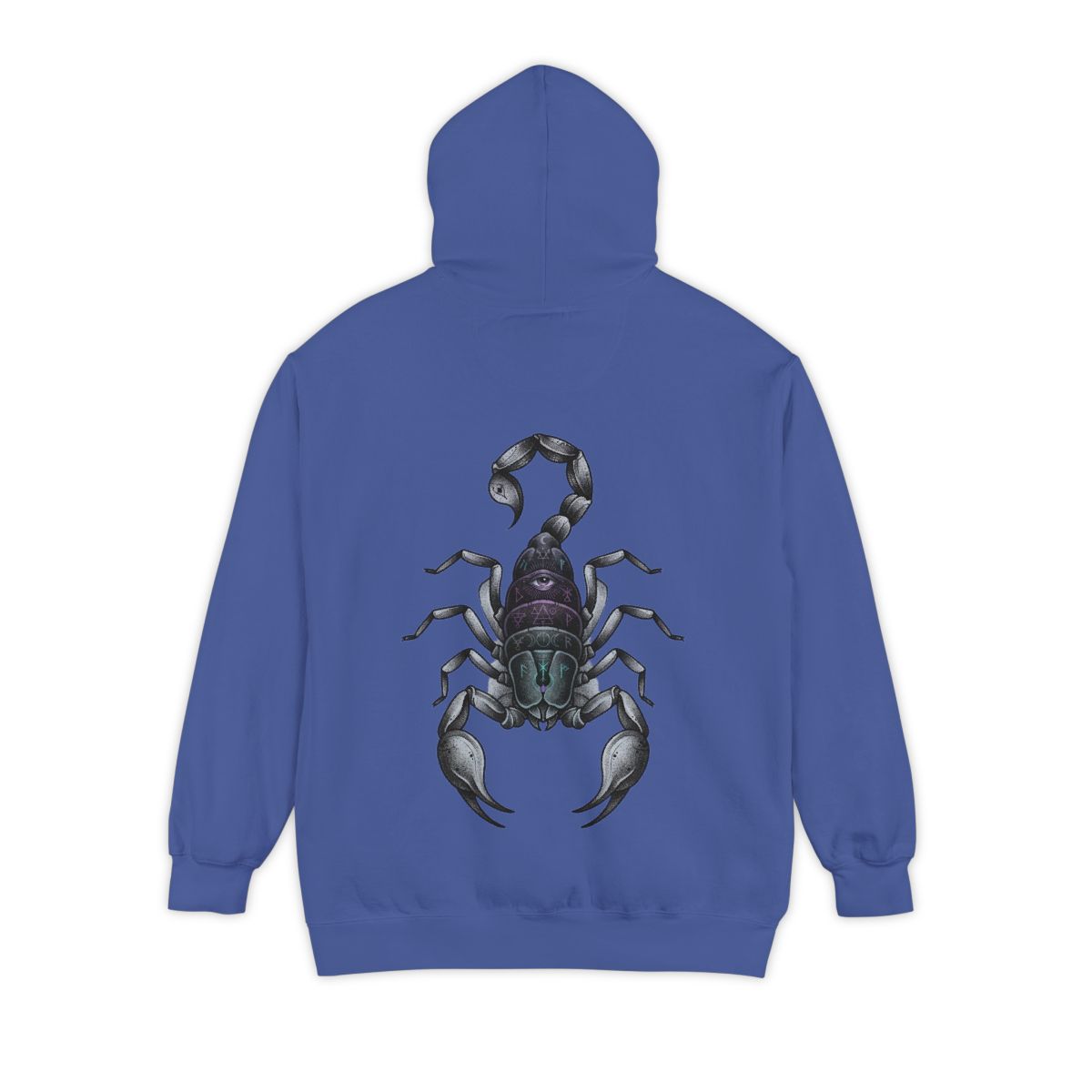 Color: Flo Blue | Scorpio The Mystical Scorpion Garment-Dyed Hoodie