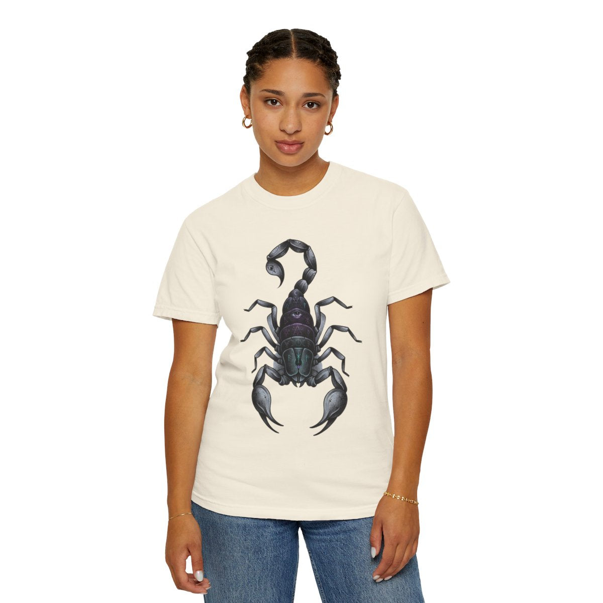 Color: Ivory | Scorpio The Mystical Scorpion Unisex Garment-Dyed Tee
